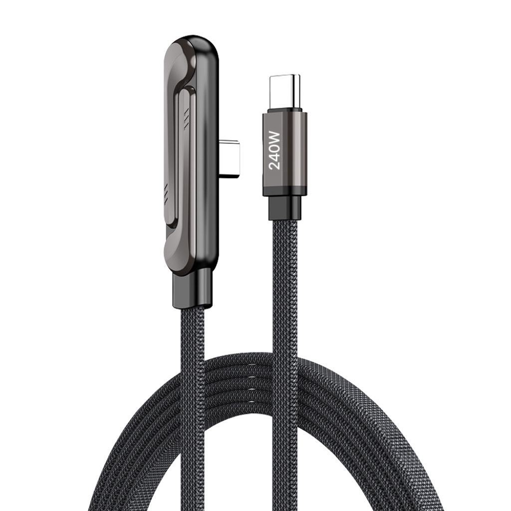 240W Fast Charging Cable with Foldable Phone Stand