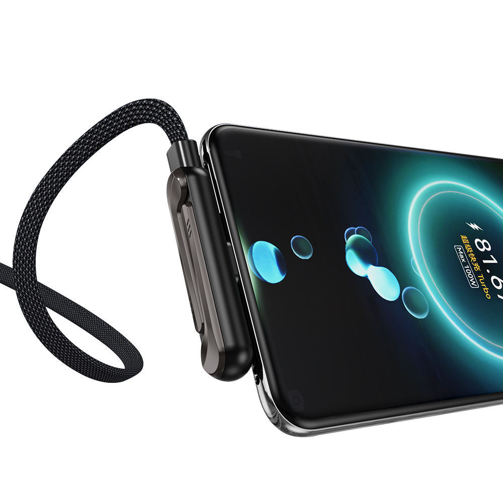 240W Fast Charging Cable with Foldable Phone Stand